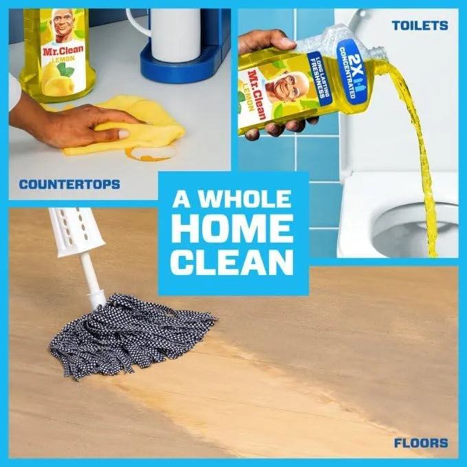 Mr. Clean All Purpose Cleaner. Floor Cleaner for Mopping Home. Bathroom. & Kitchen. Cleaning Liquid for Mop & Bucket. Cleaning Supplies. Multi-Surface Dilutable. Lemon. 41oz - Image 3