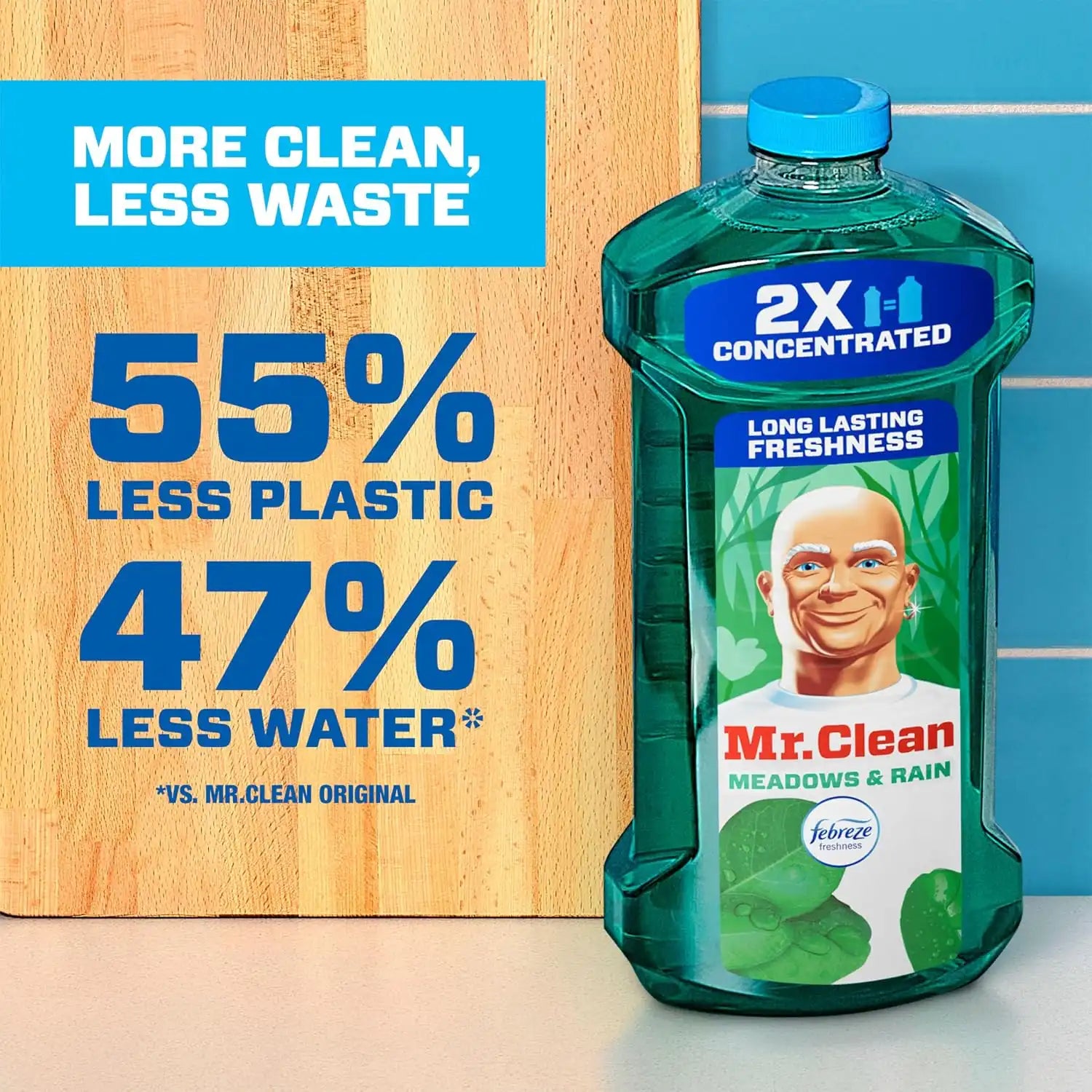 Mr. Clean All Purpose Cleaner. Floor Cleaner for Mopping Home. Bathroom. & Kitchen. Cleaning Liquid for Mop & Bucket. Cleaning Supplies. Multi-Surface Dilutable. Meadows & Rain. 41oz - Image 6