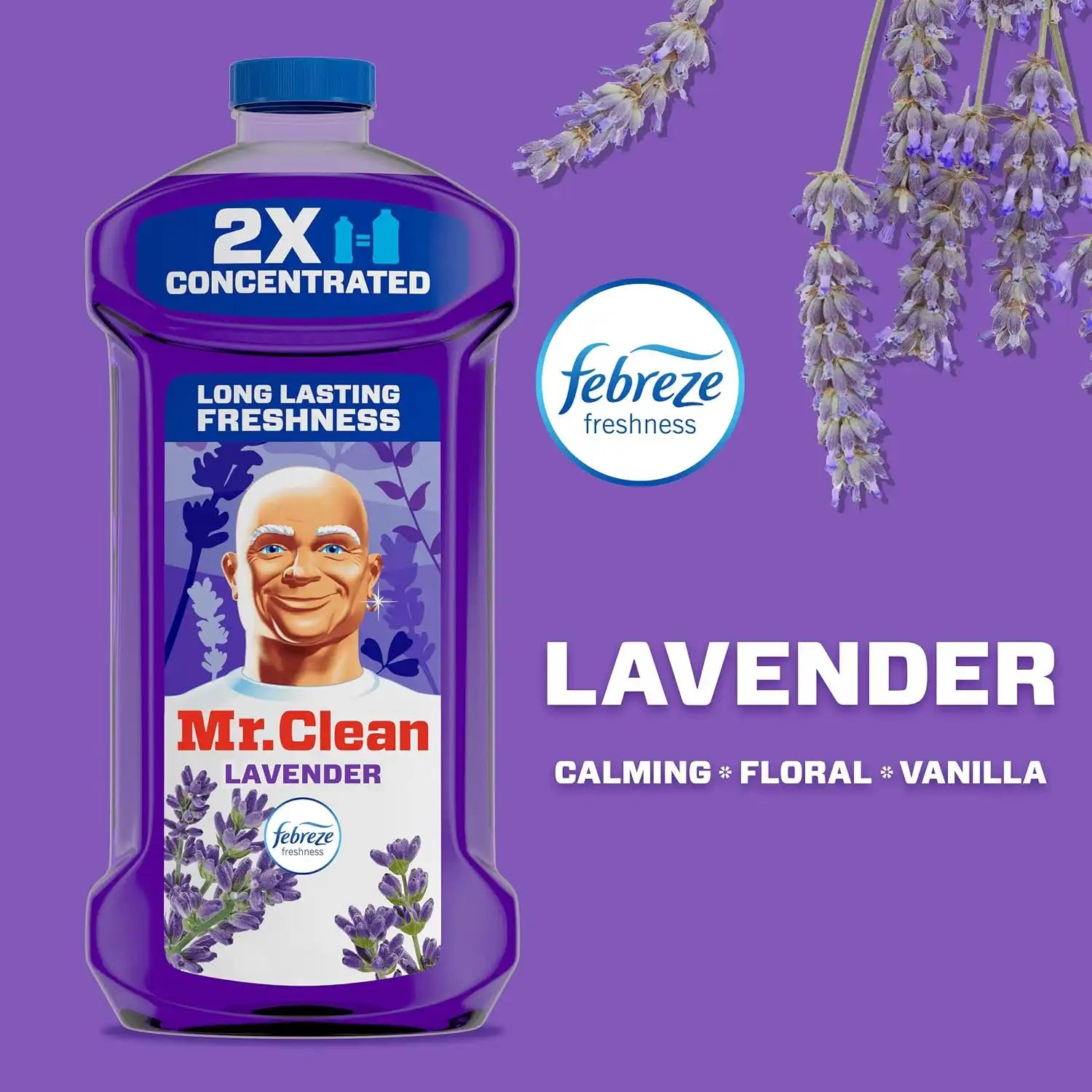 Mr. Clean All Purpose Cleaner. Floor Cleaner for Mopping Home. Bathroom. & Kitchen. Cleaning Liquid for Mop & Bucket. Cleaning Supplies. Multi-Surface Dilutable. Lavender. 41oz - Image 4