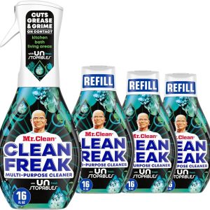 Mr. Clean Clean Freak Multi Surface Cleaning Spray. Deep Cleaning Mist Starter Kit and Refill Bundle. Unstopables Fresh Scent. 64 fl oz