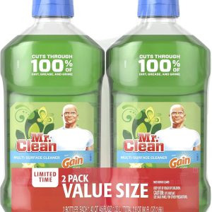 Mr. Clean Liquid All Purpose Multi-Surface Cleaner | with Gain Original - 45 Ounce Each Bottle (Pack of 2) (Total 90 fl oz)