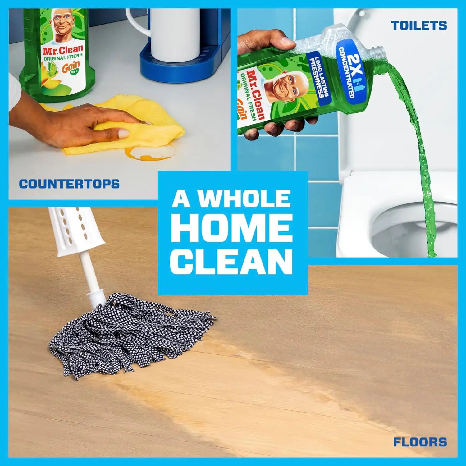 Mr. Clean All Purpose Cleaner. Floor Cleaner for Mopping Home. Bathroom. & Kitchen. Cleaning Liquid for Mop & Bucket. Cleaning Supplies. Multi-Surface Dilutable. Gain. 41oz - Image 3