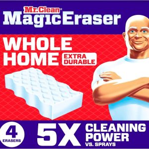 Mr. Clean Magic Eraser Sponge. All Purpose Cleaner. Cleaning Scrubber. Wall. Sneaker. Kitchen. Bathroom. Shower Cleaner. Cleaning Supplies. Melamine Sponge. Cleaning Pads. Extra Durable. 4ct