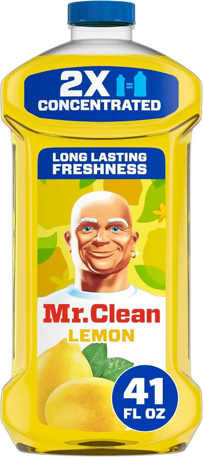 Mr. Clean All Purpose Cleaner. Floor Cleaner for Mopping Home. Bathroom. & Kitchen. Cleaning Liquid for Mop & Bucket. Cleaning Supplies. Multi-Surface Dilutable. Lemon. 41oz