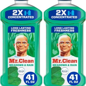 Mr. Clean All Purpose Cleaner. Floor Cleaner for Mopping Home. Bathroom. & Kitchen. Cleaning Liquid for Mop & Bucket. Cleaning Supplies. Multi-Surface Dilutable. Meadows & Rain. 41oz (Pack of 2)