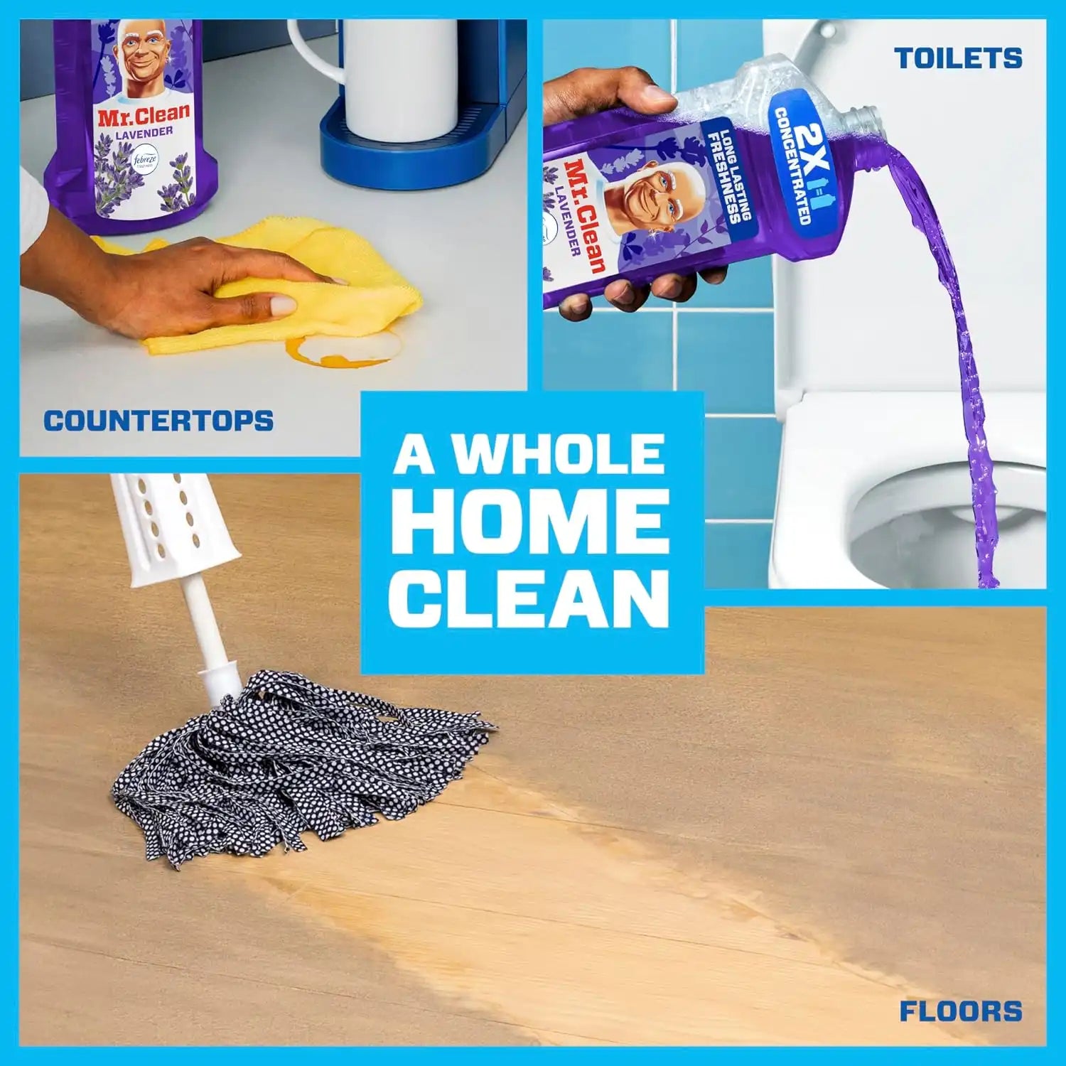 Mr. Clean All Purpose Cleaner. Floor Cleaner for Mopping Home. Bathroom. & Kitchen. Cleaning Liquid for Mop & Bucket. Cleaning Supplies. Multi-Surface Dilutable. Lavender. 41oz - Image 3