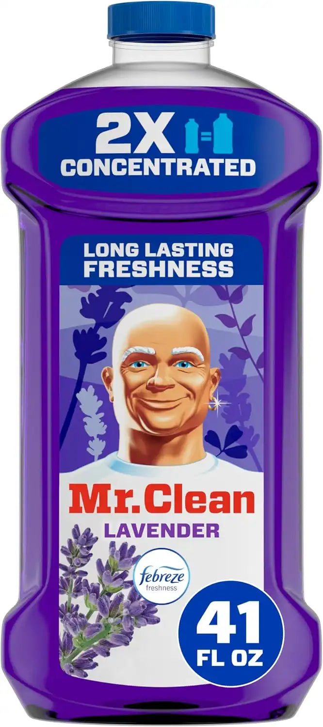 Mr. Clean All Purpose Cleaner. Floor Cleaner for Mopping Home. Bathroom. & Kitchen. Cleaning Liquid for Mop & Bucket. Cleaning Supplies. Multi-Surface Dilutable. Lavender. 41oz